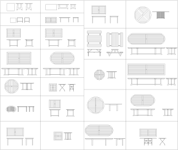 Садовые столы Коллекция CAD dwg