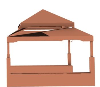 U字型の座っている3Dモデル.3dm形式の望楼