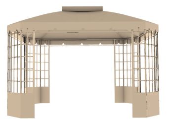 Gazebo with four support 3d model .3dm format