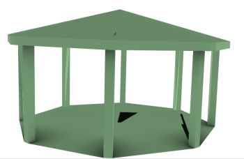 Gazebo with six support 3d model .3dm format