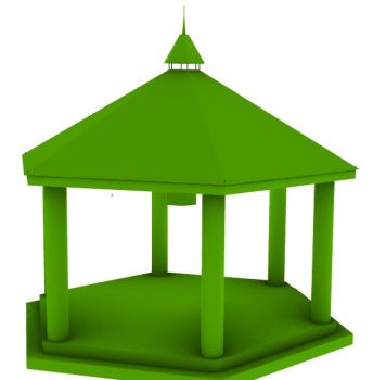 Pavillon mit sechs Unterstützung 3D-Modell .3dm-Format