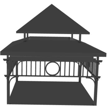 Pavillon mit vier Unterstützung 3D-Modell .3dm-Format