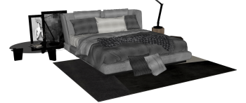 Modern bed sketchup
