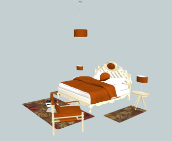 Bedroom design with carpet sketchup