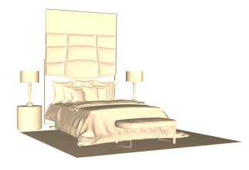 Yellow bed design sketchup