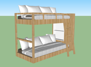 Wooden bed  2floor sketchup