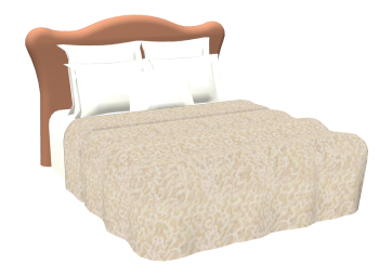 Bed with carrot leather bed head sketchup