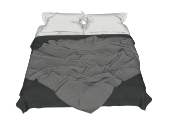 Dark blanket and white cushion sketchup