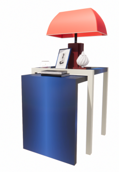 Table lamp and side table with candle perfume revit family