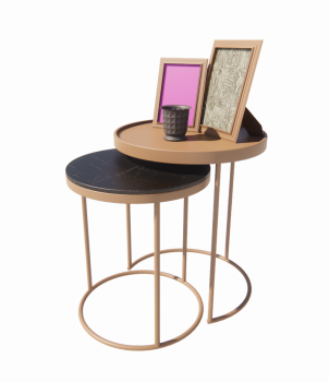 Side table with picture and cup revit family