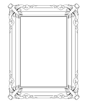 Decorative rectangle mirror with parget border sketchup