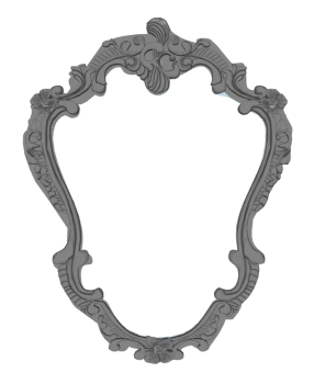 Decorative classic mirror with parget border sketchup