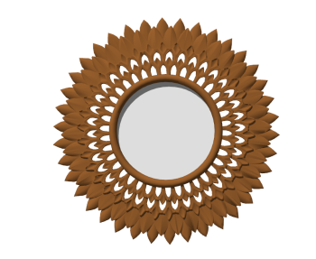 Circle mirror with brown ceramic border sketchup