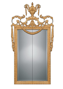 Decorative luxury rectangle mirror with golden frame sketchup