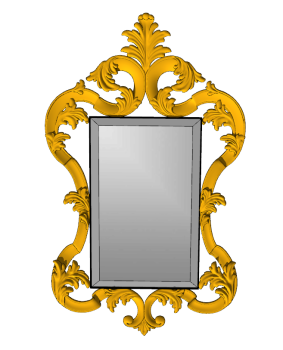 Rectangle mirror with golden frame sketchup