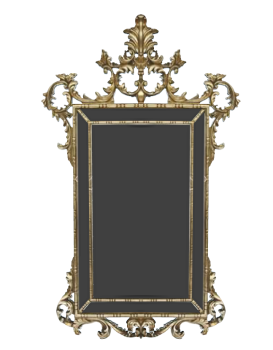 Decorative rectangle mirror with golden frame sketchup