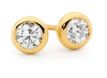 gold diamond round earrings dwg drawing