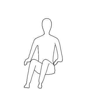 human sitting on the ground .dwg drawing
