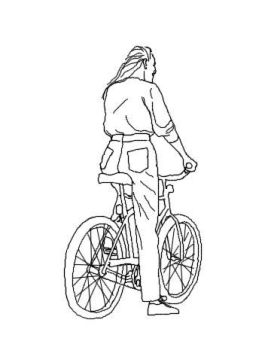 lady ridding cycle .dwg drawing