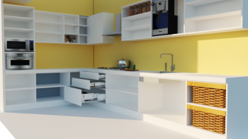 kitchen 2D floor plan and elevation