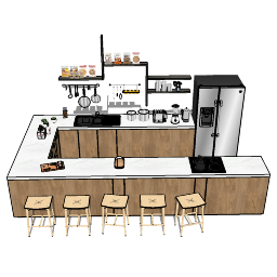 kitchen design with bar stools skp