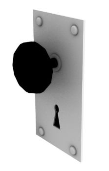 modern designed door knob with key hole 3d model .3dm format