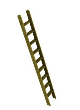 Two point supported wooden ladder 3d model .3dm format