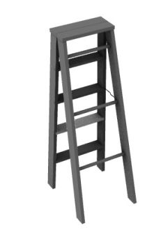 four point metal ladder  3d model .3dm format
