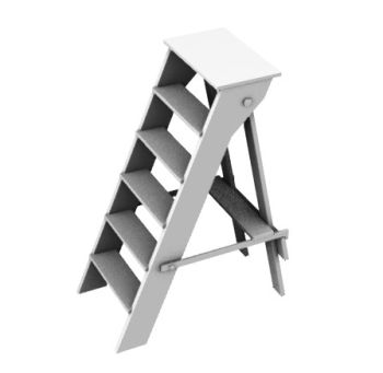 four point metal ladder with landing 3d model .3dm format