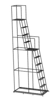 portable ladder with landing 3d model .3dm format