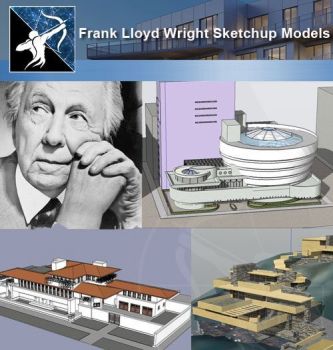 16 proyectos de Frank Lloyd Wright Architecture Sketchup Modelos 3D (¡Recomendado!)