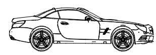 Mercedes car elevation.dwg drawing