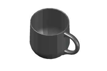 Mug with simple look 3d model .dwg format