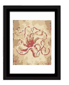 octopus framed wall art dwg drawing