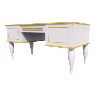 Office desk with golden decoration   revit model