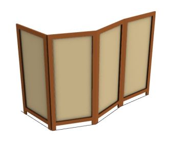 folding partition wall 3d model .3dm format