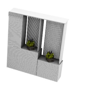 partition walls with shelves 3d model .3dm format