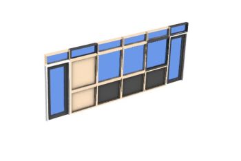 glass window partition wall 3d model .3dm format