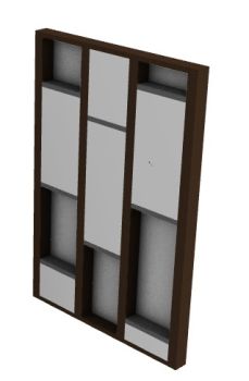modern partition wall with shelves 3d model .3dm format