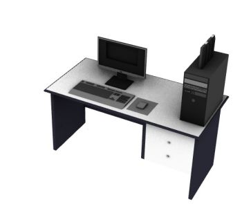 Desk with the modern computer 3d model .3dm format