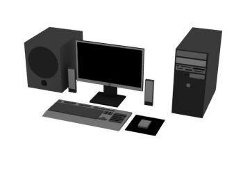 modern computer with a combination of speaker 3d model .3dm format