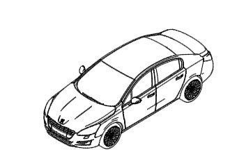 Peugeot car design in isometric.dwg drawing