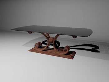 复古餐桌3D DWG模型