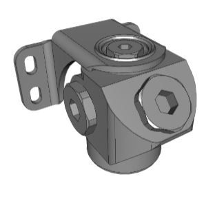 3 PORT THREADED WALL BRACKET BSP PARALLEL solidworks file