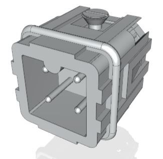 Connector Male Insert A3 3P Screw Autocad 2010 3d file