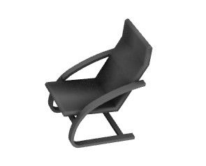 cadeira de balanço cinza escuro modelo 3d. formato .3dm