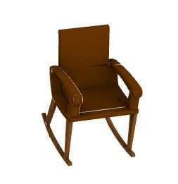 chaise berçante en bois modèle 3D .3dm format