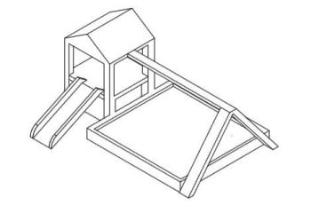 Sand pit with Slide,dwg drawing