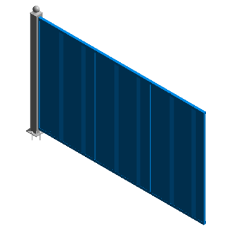 section steel fabricated fence revit model