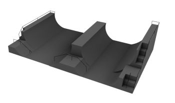 large arena for skater's 3d model .3dm format
